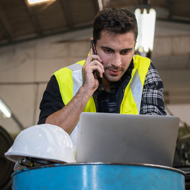 Customer looking for technical assistance using mobile and laptop devices