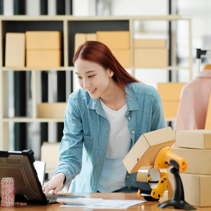 Online business owners check product details for confidence before sending confirmation